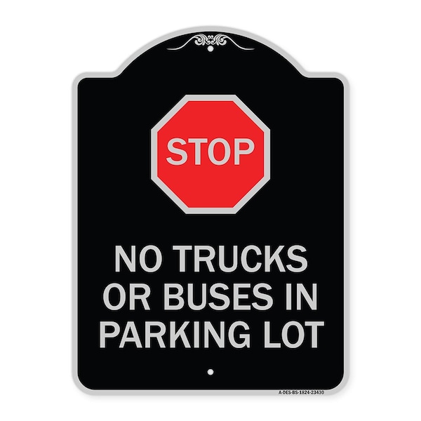 Signmission Parking Lot Rules Stop No Trucks or Buses in Parking Lot Heavy-Gauge Alum, 24" x 18", BS-1824-23430 A-DES-BS-1824-23430 - main